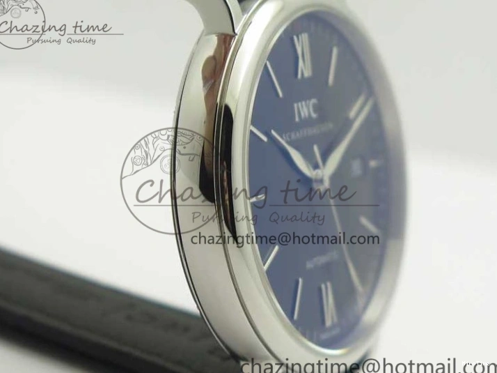 MIROTIME 0210 Durable Portofino Automatic SS MKF 1:1 Best Edition Black Dial On Black Leather Strap MIYOTA 9015 V 7202